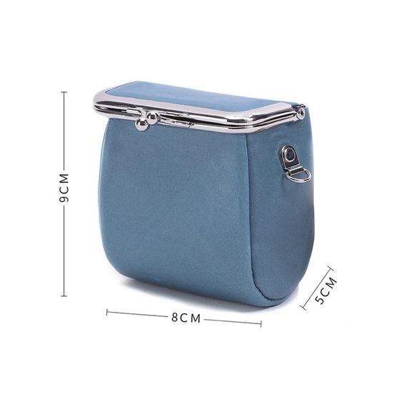 Genuine leather brown coin purse change crossbody bag small - Picture 2 of 10